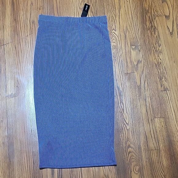 Blue Striped Pencil Skirt - Picture 1 of 4